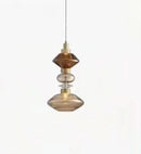 Amber Glass Chandelier Adjustable Elegant Lighting for Living Room by Ljojo