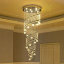 Ljojo Luxury Modern Crystal Chandelier for Staircase, LED Large Living Room Hallway Decor