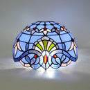 Blue Baroque 12" Stained Glass Lampshade for Floor Lamp & Pendant Light - Ljojo