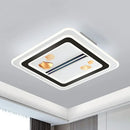 Ljojo Modern Minimal Fan LED Ceiling Pendant Light for Bedroom Lighting Fixtures