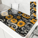 Absorbent Sunflower Devil's Eye Drying Pad by Ljojo for Stylish Kitchen Organization
