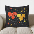 Heart Maze & Stars Digital Print Pillow Cover for Sofa, Bedroom & Car by Ljojo