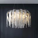 Ljojo Luxury Tassel Chandelier Lighting: Postmodern Aluminum Chain Hanging Lights for Living Room Bedroom Hotel