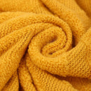 Ljojo Luxury Caramel Knitted Throw Blanket with Wave Tassels