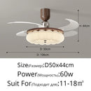 Modern Walnut Wood Grain LED Ceiling Fan Lamp for Living Dining Room by Ljojo