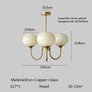 Nordic Vintage Glass LED Pendant Lights Elegant Chandelier by Ljojo