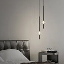Ljojo Crystal Suspension Pendant Lights for Bedroom Dining Room - Vertical Hanging Lamp Lustre