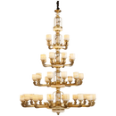 Ljojo Luxury All Copper Jade Chandelier for Living Room Restaurant Villa Hall