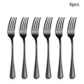 Ljojo 24-piece Stainless Steel Black Tableware Set - Knife, Fork, Spoon