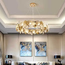 Gold Crystal Chandelier Ring Pendant LED Lamp for Luxe Living Room by Ljojo