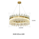 Glass Led Pendant Light Dining Room Chandelier Lustre Metal Suspension Lamp - Ljojo