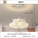 LED White Pink Crown Chandelier Ceiling Light for Living Room by Ljojo