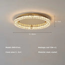 Adjustable Crystal Style Ceiling Lamp Modern Luxury Round Steel Light - Ljojo