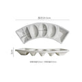 Ljojo Matte Stone Curved Plate: Patterned Ceramic Dessert Sushi Snack Molecular Cuisine Plate