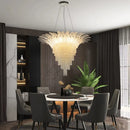 French Designer Crystal Chandelier Adjustable Height Modern Ceiling Light Fixture by Ljojo for Living & Dining Room