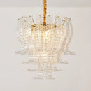 Ljojo Luxurious Pink Glass Chandelier for Living Room, Bedroom, and Dining Room