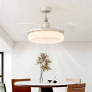 Modern Walnut Wood Grain LED Ceiling Fan Lamp for Living Dining Room by Ljojo