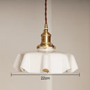Japanese-Style Cream Small Chandelier Retro Glass Hanging Lamp by Ljojo
