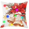 Ljojo LED Light Luminous Christmas Pillowcase, Santa Snowman Bell Design, 45x45cm