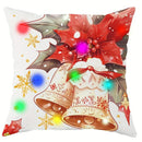 Ljojo LED Light Luminous Christmas Pillowcase, Santa Snowman Bell Design, 45x45cm