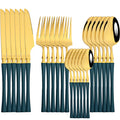 Ljojo 24-Piece Stainless Steel Cutlery Set - Knife Fork Spoon Dinnerware Silverware