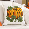Embroidered Pumpkin Halloween Pillowcase by Ljojo - Cotton Throw Cushion Cover