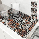 Ljojo Leopard Print Dish Drying Mat