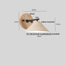 Ljojo LED Travertine Wall Light with Wood Pull Chain Switch and Iron Mirror Light