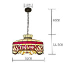 52CM European Style Stained Glass Chandelier - Swensens Ice Cream Restaurant Lighting - E27 Large Bulb