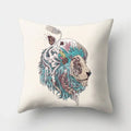 Ljojo Lion Tiger Head Pillowcase for Home Decor - Soft and Stylish Animal Cushion Cover