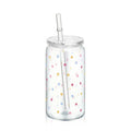 Ljojo 16oz Cherry Bow Plastic Cup with Straw Lid - Holiday Drinkware Gift