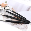 Ljojo 24pcs Stainless Steel Cutlery Set Fork Teaspoon Knife Silverware Flatware