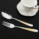 Ljojo 16-Piece Stainless Steel Gold Cutlery Set - Mirror Finish