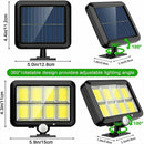 Ljojo 160COB Solar Outdoor Wall Lights Motion Sensor Remote Control 3 Mode Street Lights.