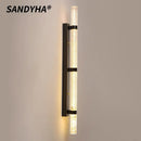 Ljojo Modern Long Strip Mesh Wall Lights LED Fixtures for Home Decor in Bedroom
