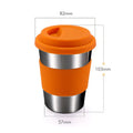Ljojo 304 Stainless Steel Coffee Cup with Cover, Portable Travel Mug, 350ml