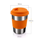 Ljojo 304 Stainless Steel Coffee Cup with Cover, Portable Travel Mug, 350ml