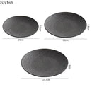Ljojo Matte Stone Patterned Ceramic Steak Dessert Sushi Salad Plate - Round Shallow Specialty Tableware