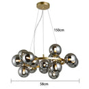 Ljojo Modern LED Glass Bubble Chandelier Light for Bedroom Dining Living Room