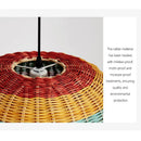 Ljojo Japanese Handmade Rattan Chandelier: Retro Pendant Light LED Suspension Lamp Home Decor