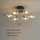 Nordic Glass Ceiling Chandelier Black Minimalist Decor for Bedroom Loft Restaurant - Ljojo