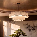 Ljojo Wabi-Sabi Style Fabric Led Chandelier Retro Pendant Lights for Living Room Home Decor
