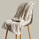 Ljojo Leopard Faux Fur Plush Throw Blanket for Couch Sofa Bed Glamorous Living Room Decor