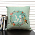 Ljojo 26 Letter Design Linen Sofa Cushion Cover 45x45cm Pillow Case for Bedroom & Living Room