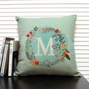 Ljojo 26 Letter Design Linen Sofa Cushion Cover 45x45cm Pillow Case for Bedroom & Living Room