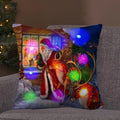 Ljojo LED Retro Santa Christmas Lights Pillowcase Home Decor 45x45