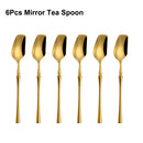 Ljojo 24-Piece Gold Stainless Steel Cutlery Set Flatware Knife Fork Spoon Mirror Matte