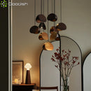 Industrial Minimalist Art Walnut Wood Clip LED Pendant Lights Chandelier for Home Decoration by Ljojo