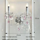 French Romantic Crystal Chandelier Pink E14 Pendant Light for Living Room by Ljojo