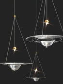 Ljojo Modern Creative Design Glass Chandelier Water Drop Minimalist Art Decoration Flying Saucer Lamp